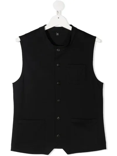 Emporio Armani Teen Buttoned Waistcoat In Blue