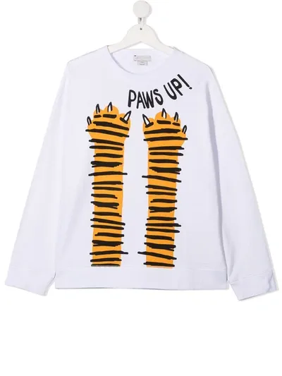 Stella Mccartney Teen Paws Up-print T-shirts In White