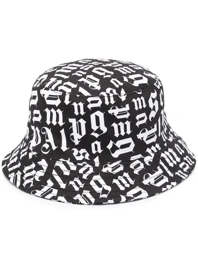 Palm Angels Logo-print Bucket Hat In Black