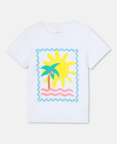 Stella Mccartney Kids White Postcard Cotton T-shirt