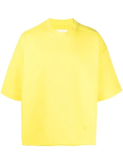 Jil Sander Embroidered-logo Cotton T-shirt In Yellow