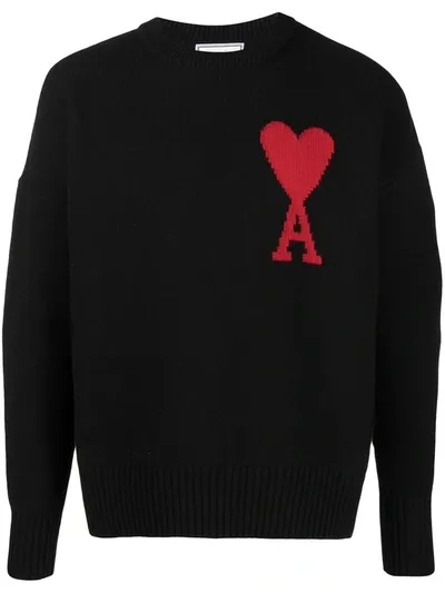 Ami Alexandre Mattiussi Logo-intarsia Wool Jumper In Multicolor