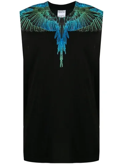 Marcelo Burlon County Of Milan Wings-print Sleeveless Tank Top In Black