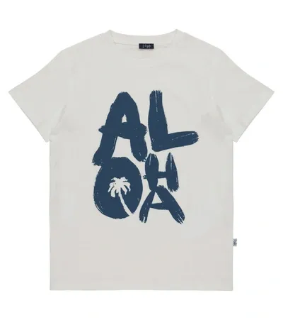 Il Gufo Kids' Aloha-print Cotton T-shirt In White