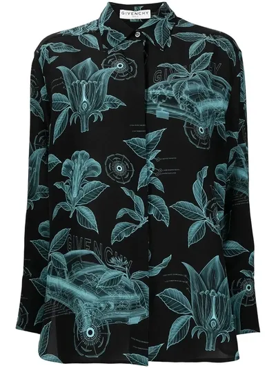 Givenchy Floral-print Shirt In Black