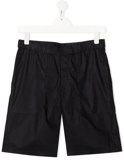 Emporio Armani Teen Straight-leg Track Shorts In Blue