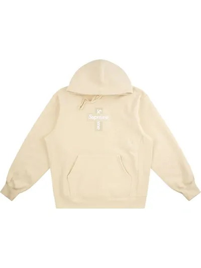 Supreme Cross Box Logo Hoodie In Neutrals