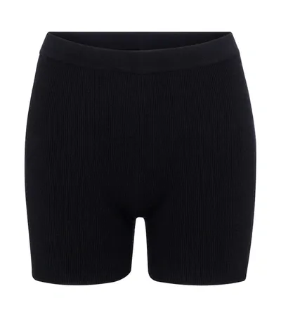 Jacquemus High-waisted Ribbed Cycling Shorts In Black