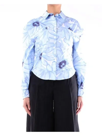 Jacquemus Jean Floral-print Cut-out Shirt In White