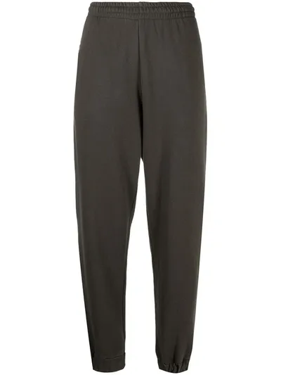 Rotate Birger Christensen Organic Cotton Tapered Track Pants In Brown