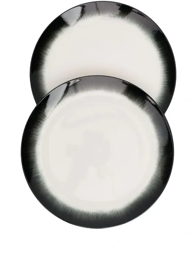 Ann Deumelemeester X Serax Set Of Two Porcelain Plates In White