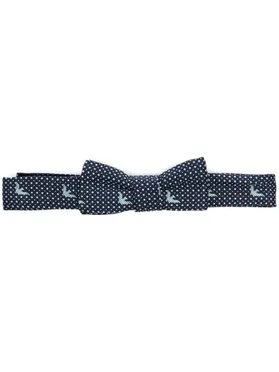 Emporio Armani Babies' All-over Logo Bow Tie In Blue