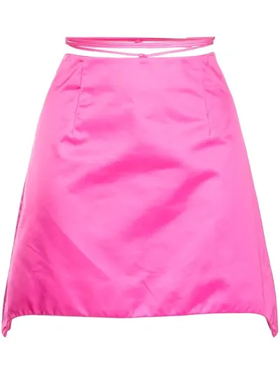 Helmut Lang Wraparound Waist Mini Skirt In Pink