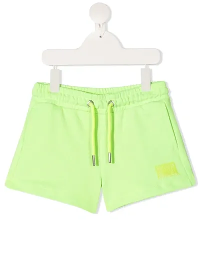 Diesel Kids' Logo Barcode Shorts In Green