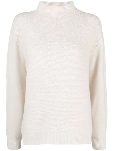 Peserico Funnel-neck Long-sleeve Jumper In Neutrals