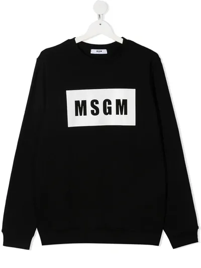 Msgm Black Box Logo Sweatshirt