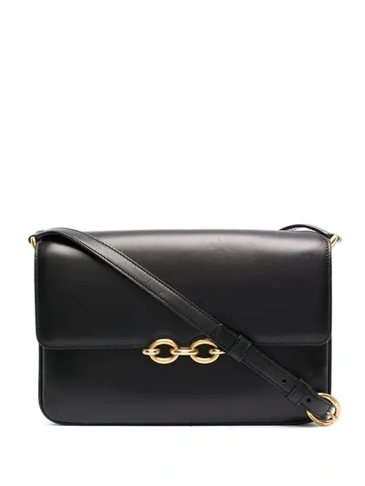 Saint Laurent Le Maillon Leather Satchel In Black