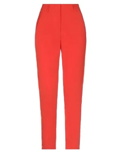 Msgm Crepe Slim-leg Pants In Red