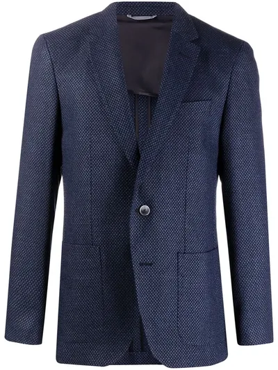 Hugo Boss Notched-lapel Single-breasted Blazer In Blue