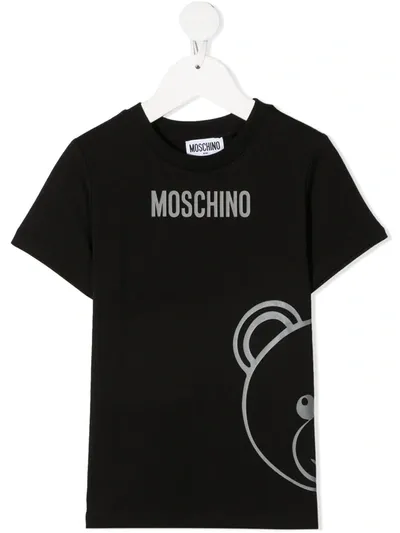 Moschino Kids' Logo-print Short-sleeved T-shirt In Black