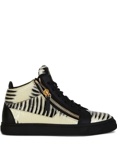 Giuseppe Zanotti Embossed-leather Sneakers In White