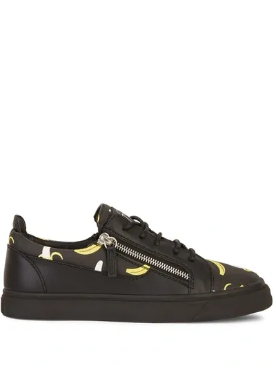 Giuseppe Zanotti Gail Banana Leather Sneakers In Black