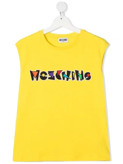 Moschino Teen Logo-print Vest In Yellow