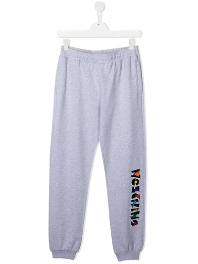 Moschino Teen Logo-print Sweatpants In Grey