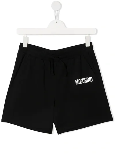 Moschino Teen Logo-print Shorts In Black