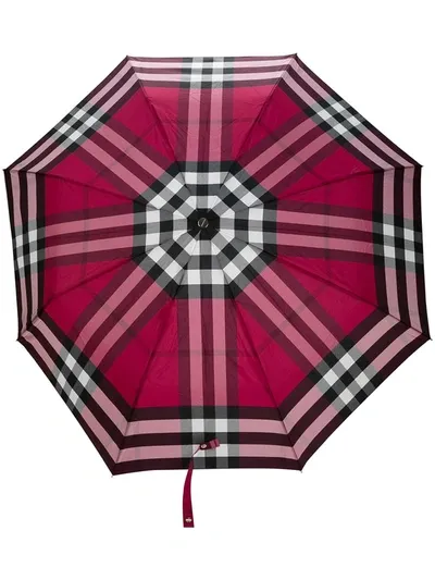 Burberry Regenschirm Mit Karomuster In Red