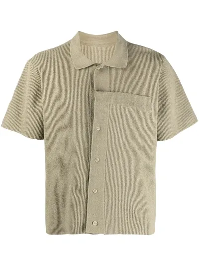 Jacquemus Knitted Polo Shirt In Green