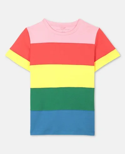 Stella Mccartney Kids Striped Cotton T-shirt In Multicolor