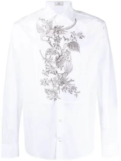 Etro Floral-print Cotton Shirt In White