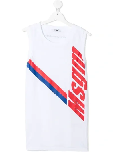 Msgm Teen Logo-print Vest In White