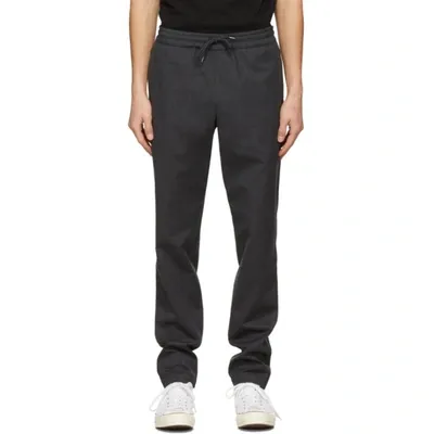 Apc Grey Wool Kaplan Trousers In Blue