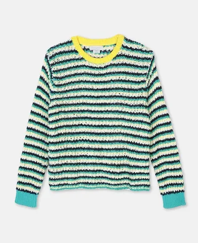 Stella Mccartney Kids Multicolour Zigzag Oversize Knit Jumper In Multicolor