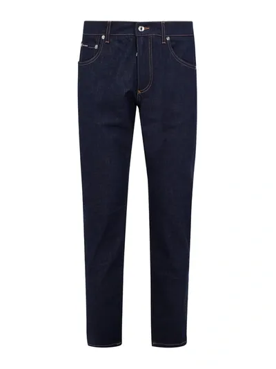 Dolce & Gabbana Five Pocket Straight Leg Jeans In Dark Wash