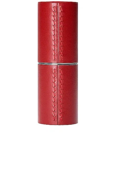 La Bouche Rouge Refillable Leather Lipstick Case – Red In Bright Red