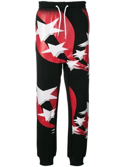 Alexander Wang Flag Print Track Pants In Black