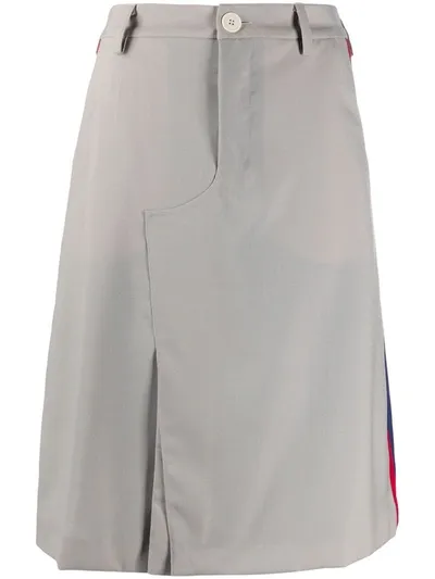 Marni Side-stripe Tailored Skirt In Neutrals