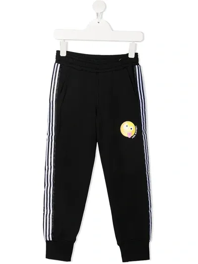 Neil Barrett Kids' Logo-print Stripe-detail Track Pants In Black