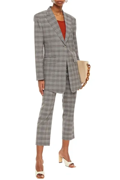 Paul Smith Prince Of Wales Checked Wool Blazer In Gray