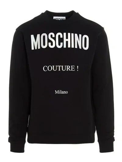 Moschino Intarsia-knit Logo Jumper In Black