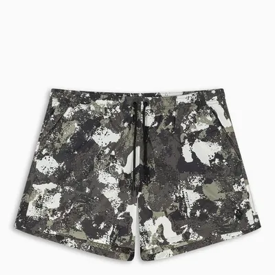 Marcelo Burlon County Of Milan Camou Cross Swim Shorts In Green