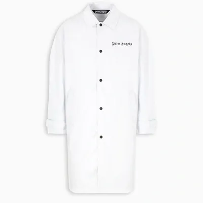 Palm Angels White Raincoat With Logo