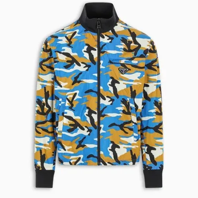 Prada Camouflage Print Bomber In Multicolor