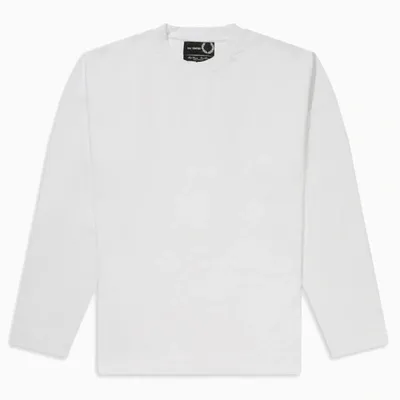 Fred Perry Raf Simons Yoke Print Long Sleeved T-shirt In White