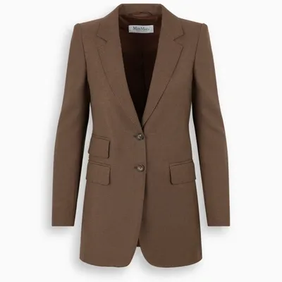 Max Mara Pagoda Single-breasted Jacket In Brown