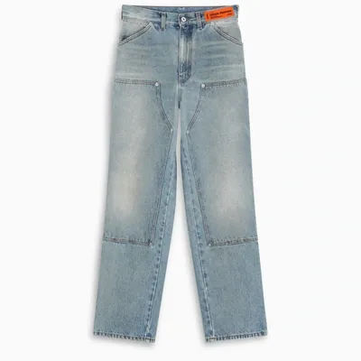 Heron Preston Straight Leg Jeans In Light Blue