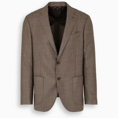 Gabriele Pasini Brown Houndstooth Jacket